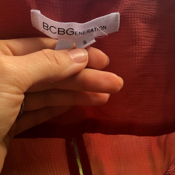 BCBG Button Front Long-Sleeve Romper - Picture 5 of 6